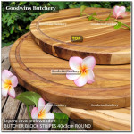 Cutting board butcher block STRIPES ROUND 40x3cm +/-2.8kg talenan kayu jati Jepara